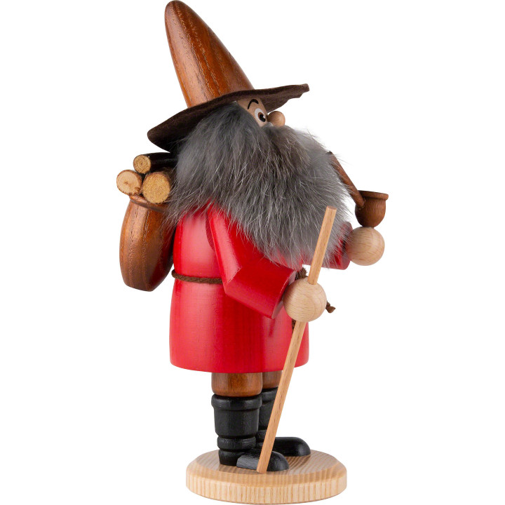 Smoker - Gnome Wood Gatherer Red - 22 cm / 9 inch