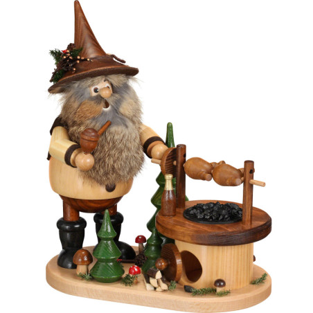 Räuchermännchen Wichtel am Drehgrill - 26 cm
