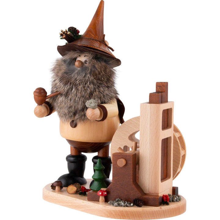 Smoker - Ore Gnome with Crushing Mill - 26 cm / 10.2 inch