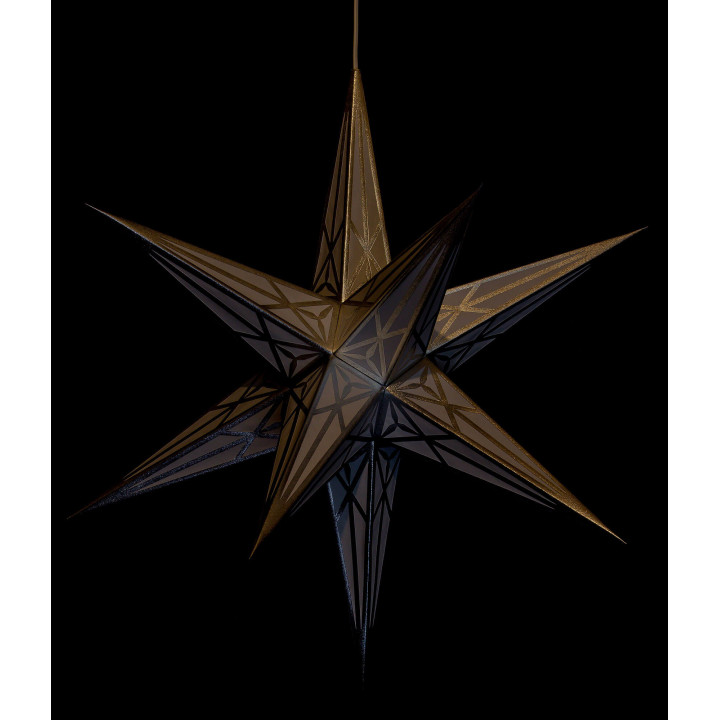 Hartenstein Christmas Star for Inside Use - White with Silver - 68 cm / 27 inch