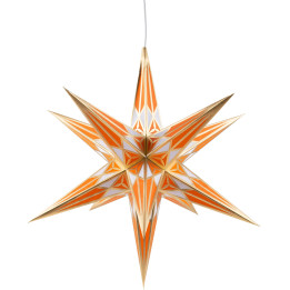 Hartensteiner Weihnachtsstern für Innen - weiß-orange mit gold - 68 cm