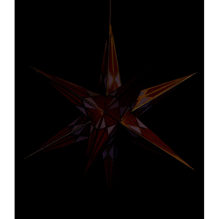 Hartensteiner Weihnachtsstern für Innen - weiß-orange mit gold - 68 cm