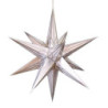 Hasslau Christmas Star - White with Silver Pattern and Lighting - 65 cm / 25.6 inch - Inside Use