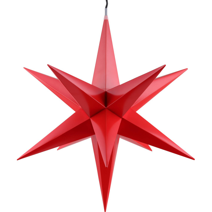 Hasslau Christmas Star - Red and Lighting - 65 cm / 25.6 inch - Inside Use