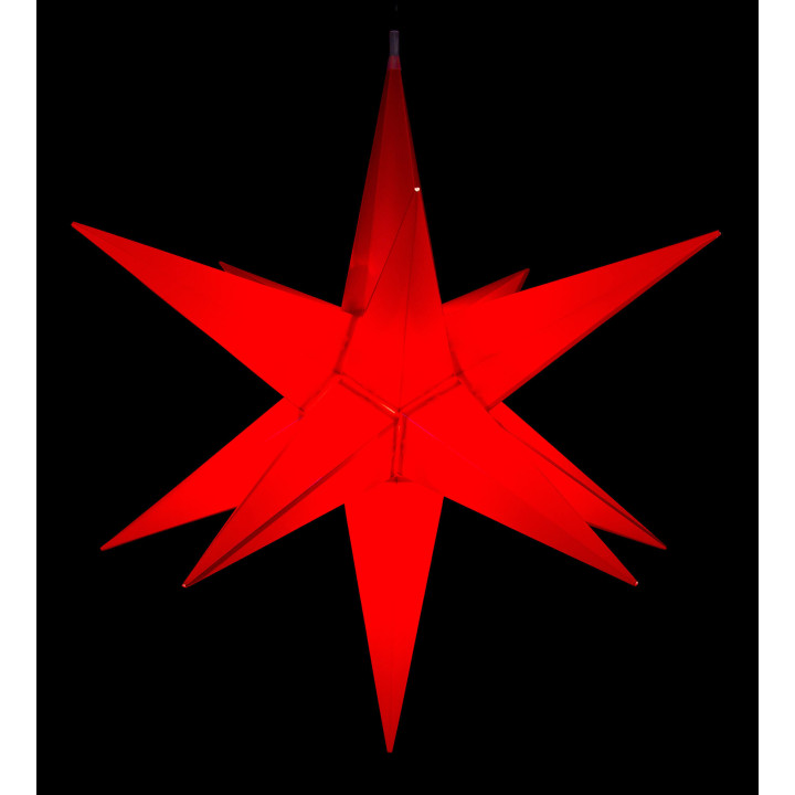 Hasslau Christmas Star - Red and Lighting - 65 cm / 25.6 inch - Inside Use