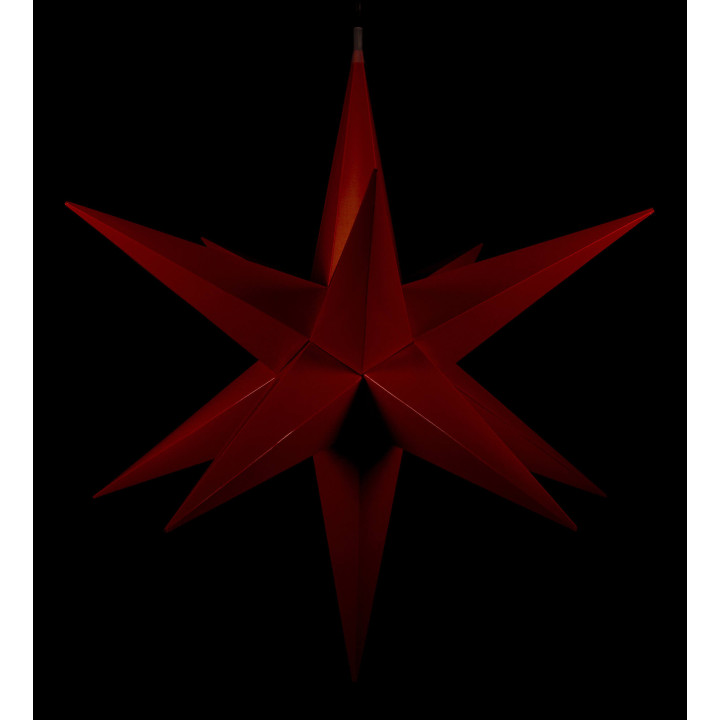 Hasslau Christmas Star - Red and Lighting - 65 cm / 25.6 inch - Inside Use