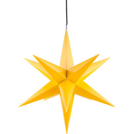 Hasslau Christmas Star - Yellow and Lighting - 65 cm / 25.6 inch - Inside Use