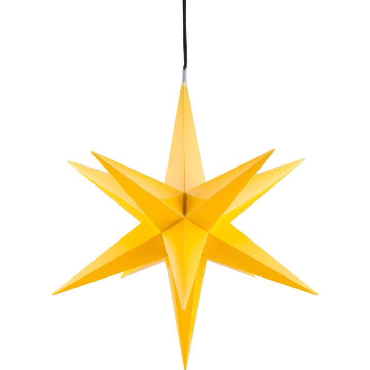 Hasslau Christmas Star - Yellow and Lighting - 65 cm / 25.6 inch - Inside Use