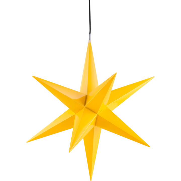 Hasslau Christmas Star - Yellow and Lighting - 65 cm / 25.6 inch - Inside Use