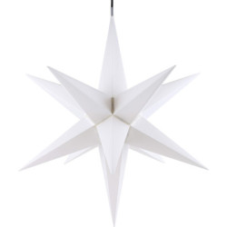 Hasslau Christmas Star - White and Lighting - 60 cm / 23.6 inch - Inside/Outside Use