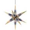 Hasslau Christmas Star - Blue/White with Golden Pattern and Lighting - 75 cm / 30 inch -  Inside/Outside Use