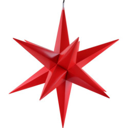 Hasslau Christmas Star - Red and Lighting - 75 cm / 30 inch -  Inside/Outside Use