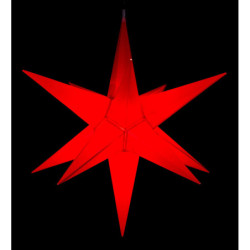 Hasslau Christmas Star - Red and Lighting - 75 cm / 30 inch -  Inside/Outside Use