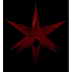 Hasslau Christmas Star - Red and Lighting - 75 cm / 30 inch -  Inside/Outside Use