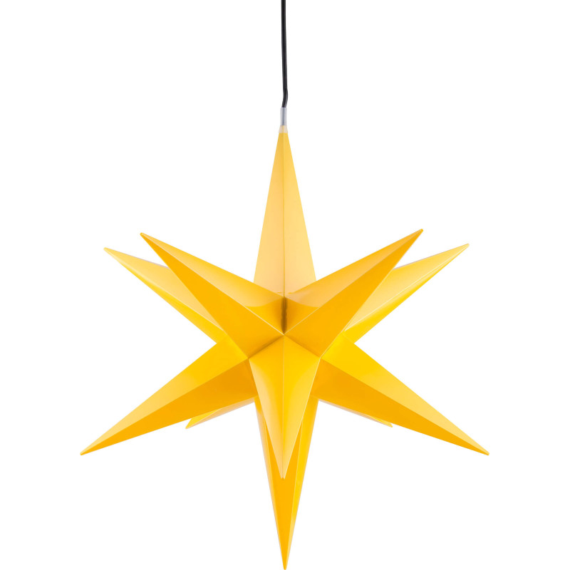 Hasslau Christmas Star - Yellow and Lighting - 75 cm / 30 inch -  Inside/Outside Use