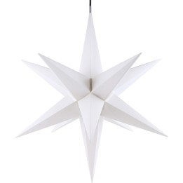 Hasslau Christmas Star - White and Lighting - 75 cm / 30 inch -  Inside/Outside Use
