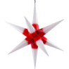 Hasslau Christmas Star - White with Red Core and Lighting - 75 cm / 30 inch -  Inside/Outside Use