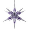 Hasslau Christmas Star - Purple/White with Silver Pattern and Lighting - 75 cm / 30 inch -  Inside/Outside Use
