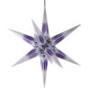 Hasslau Christmas Star - Purple/White with Silver Pattern and Lighting - 75 cm / 30 inch -  Inside/Outside Use