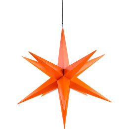 Hasslau Christmas Star - Orange and Lighting - 75 cm / 30 inch -  Inside/Outside Use