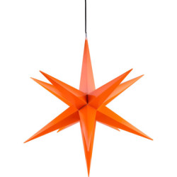 Hasslau Christmas Star - Orange and Lighting - 75 cm / 30 inch -  Inside/Outside Use