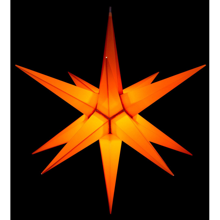 Hasslau Christmas Star - Orange and Lighting - 75 cm / 30 inch -  Inside/Outside Use