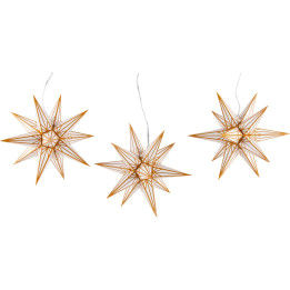 Haßlauer Weihnachtsstern 3er-Set Ministern für Innen weiß mit Goldmuster - 16 cm