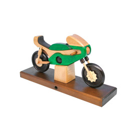 Räuchermotorrad Rennmaschine grün 27x18x8 cm