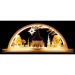 Schwibbogen Seiffener Kirche (mit LED) - 55x23 cm