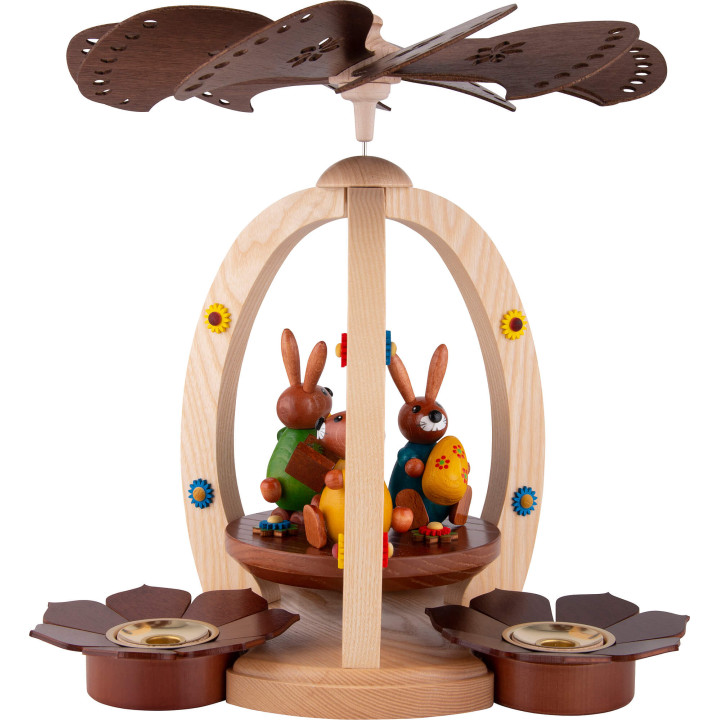 1-Tier Easter Pyramid with three Bunnies - 30 cm / 11.8 inch