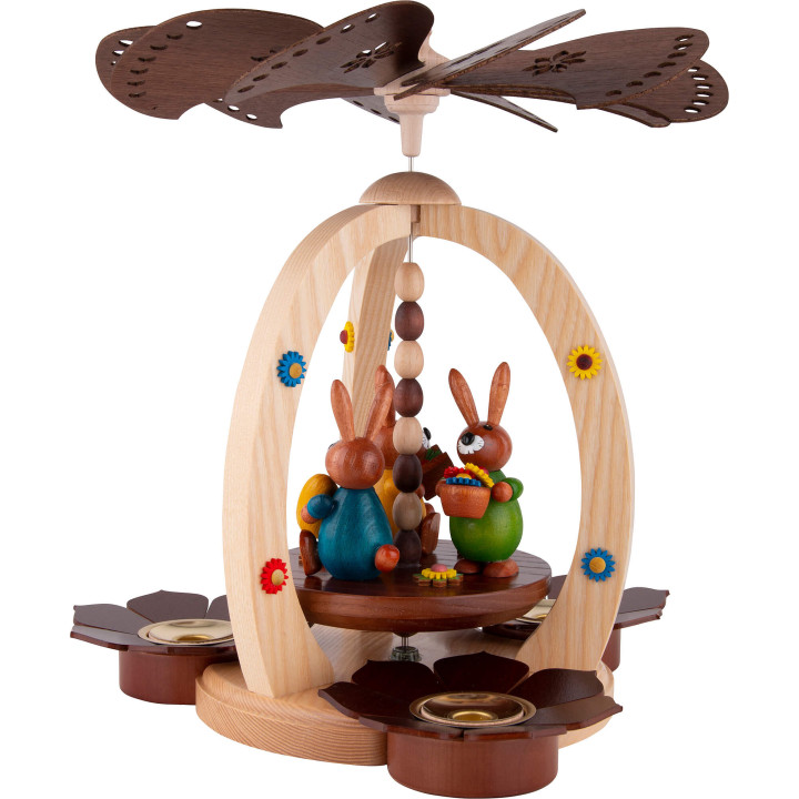 1-Tier Easter Pyramid with three Bunnies - 30 cm / 11.8 inch