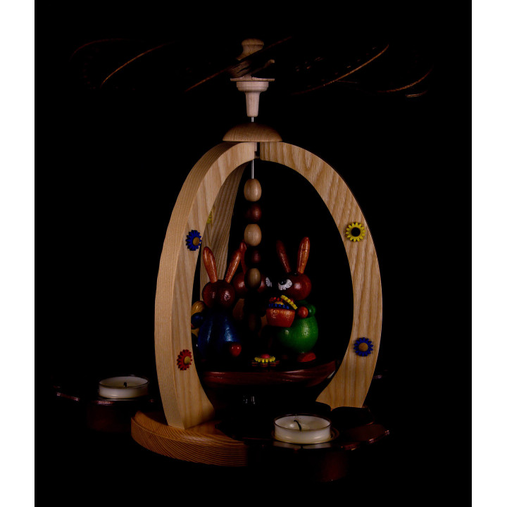 1-Tier Easter Pyramid with three Bunnies - 30 cm / 11.8 inch