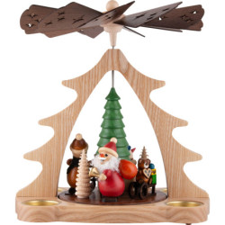 1-stöckige Pyramide Weihnachtsmann bunt - 28 cm
