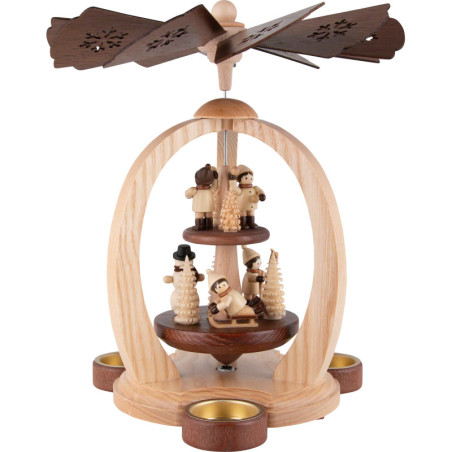 2-Tier Pyramid - Winter Children - 27 cm / 10.6 inch