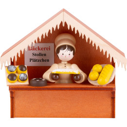 Weihnachtsmarktbude Marktstand Bäckerei mit Thiel-Figur - 8 cm