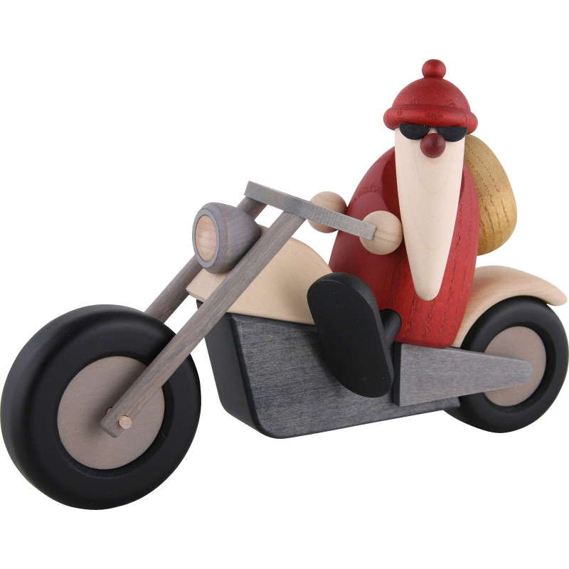 Weihnachtsmann auf Motorrad - 11 cm