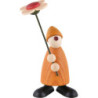 Gratulant Phillip mit Blume stehend, gelb - 9 cm