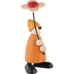 Gratulant Phillip mit Blume stehend, gelb - 9 cm