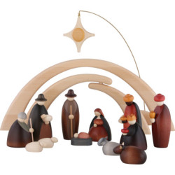 14-teiliges Krippenset inklusive Stall und Stern