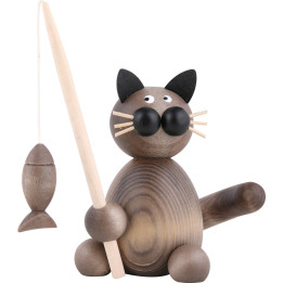 Katze Karli mit Fisch - 8 cm