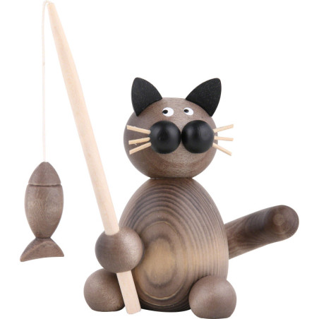 Cat Karli with Fish - 8 cm / 3.1 inch