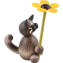 Cat Karli with Flower - 8 cm / 3.1 inch