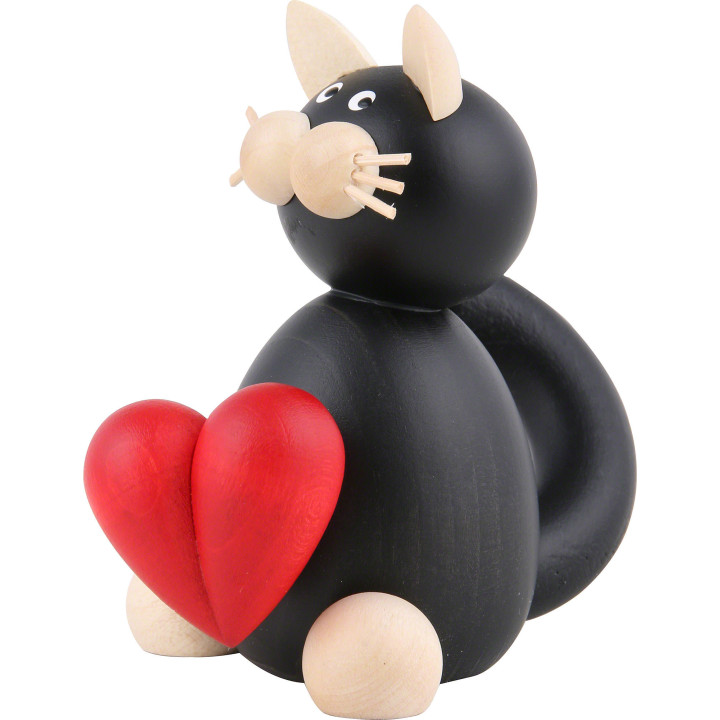 Katze Hilde mit Herz - 8 cm