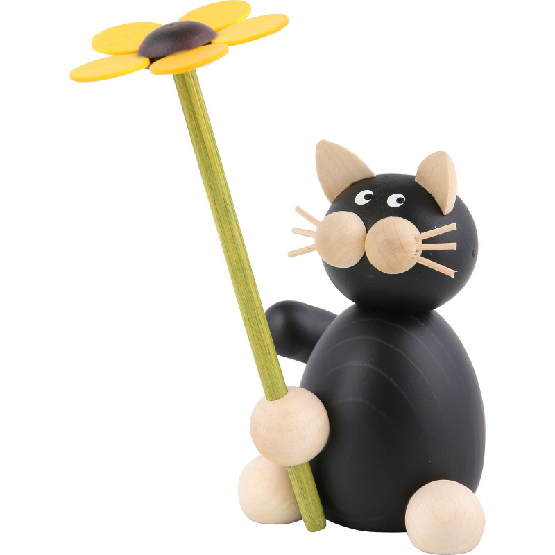 Cat Hilde with Flower - 8 cm / 3.1 inch