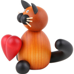 Katze Bommel mit Herz - 8 cm