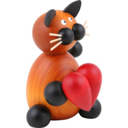 Katze Bommel mit Herz - 8 cm