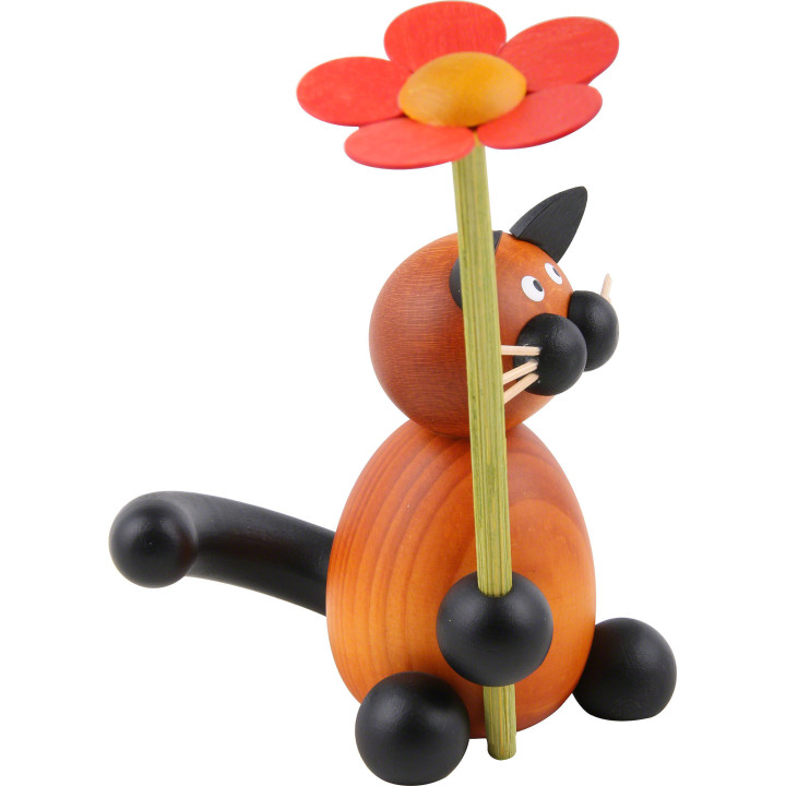 Cat Bommel with Flower - 8 cm / 3.1 inch
