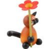 Katze Bommel mit Blume - 8 cm