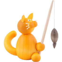 Cat Emmi with Fish - 8 cm / 3.1 inch