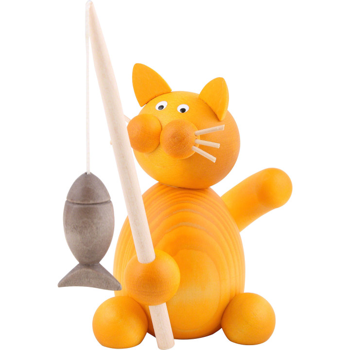 Cat Emmi with Fish - 8 cm / 3.1 inch